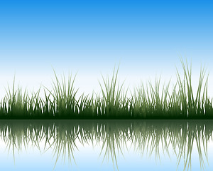 Image showing meadow with reflection