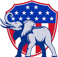Image showing Republican Elephant Mascot USA Flag