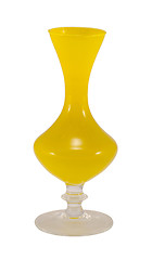 Image showing Retro glass yellow vase object isolated on white 