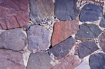 Image showing Architectural background of wall built of stone. 