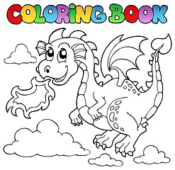 Image showing Coloring book dragon theme image 3