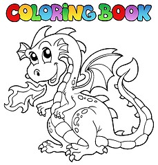 Image showing Coloring book dragon theme image 2