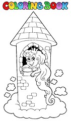 Image showing Coloring book princess theme 1