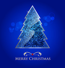 Image showing Vector glossy christmas tree