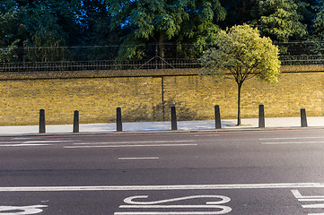 Image showing Bus lane and empty road