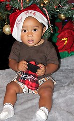 Image showing Black baby at Christmas