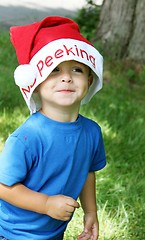 Image showing Cute little boy AT Christmas