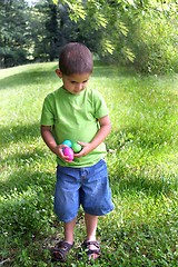 Image showing Boy with Easter eggs in hands