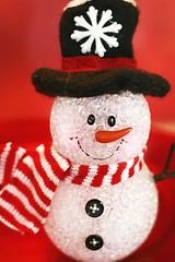 Image showing Decoration snowman with black hat