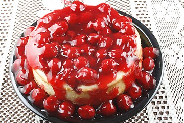 Image showing Beautiful cherry cheesecake