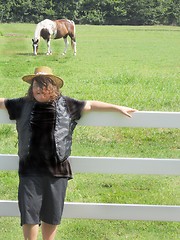 Image showing Teenage boy at the ranch