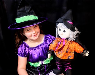 Image showing Cute little girl in Halloween costume