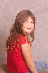 Image showing Pretty little girl in red shirt