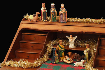 Image showing Nativity with Secretary - black background