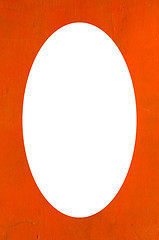 Image showing Wooden plank paintand white oval in center 