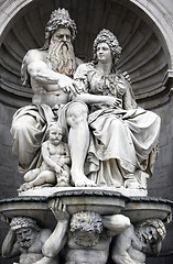 Image showing Vienna, Austria - Neptune Fountain next to Albertina Museum