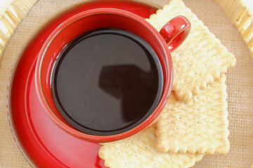 Image showing coffee and biscuits