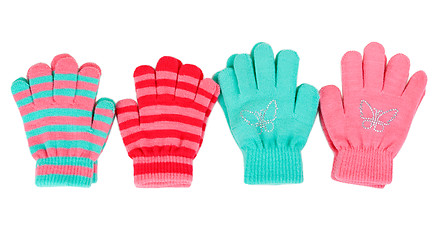 Image showing Striped baby gloves