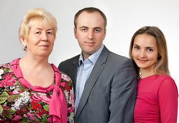 Image showing family portrait, grandmother, son, daughter