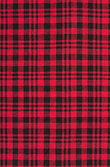 Image showing The red checkered cloth background