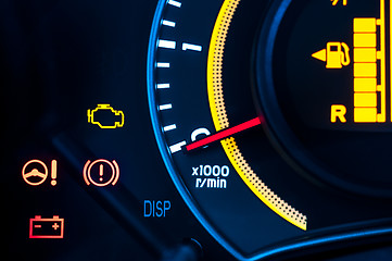 Image showing Car speed meter closeup