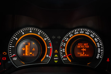 Image showing Car speed meter closeup