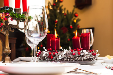 Image showing Set up christmas table