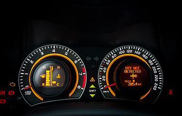 Image showing Car speed meter closeup