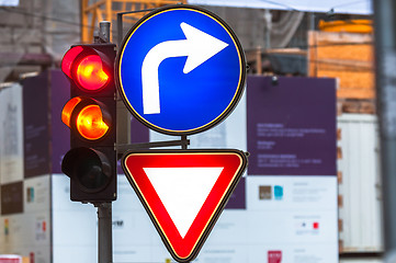 Image showing traffic signs and lamp