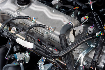 Image showing Closeup photo of a clean motor block