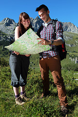 Image showing Hikers in the mountains