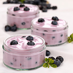 Image showing Yogurt with blueberries