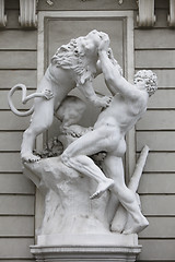 Image showing Hercules fighting the Nemean Lion