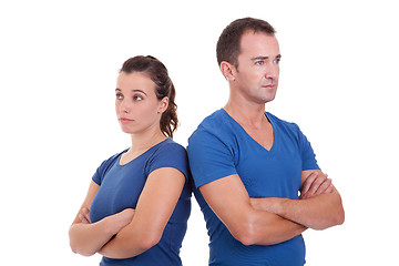 Image showing upset couple, back to back