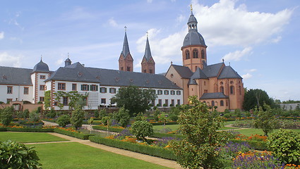 Image showing monastery with basilica in the city of Seligenstadt on the Main