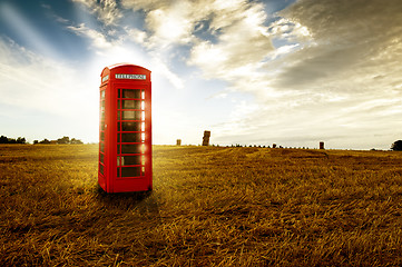 Image showing Traditional red telephone booth