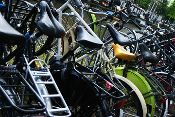 Image showing Parked Bikes