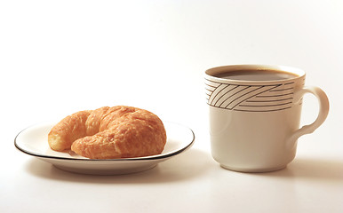 Image showing coffee and croissant