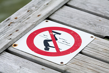 Image showing No Diving