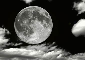 Image showing full moon in clouds