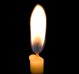 Image showing Single orange candle