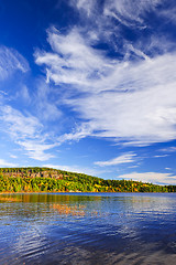 Image showing Fall forest and lake