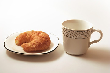 Image showing Croissant and coffe cup