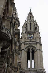 Image showing Gothic tower of Vienna's city hall