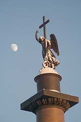 Image showing Moon and snow-covered angel