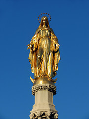 Image showing Virgin Mary statue made of gold