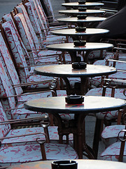 Image showing Empty bistro on streets of Zagreb, Croatia