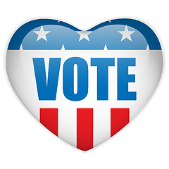 Image showing United States Election Vote Heart Button.