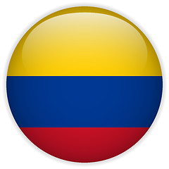 Image showing Colombia Flag Glossy Button