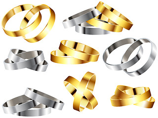 Image showing Metal Rings Bracelets Wristband Set